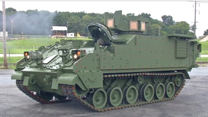 The first Armored Multi-Purpose Vehicle (AMPV) has driven off the BAE Systems production line to be delivered to the U.S. Army. The AMPV is central to the Army’s modernization objectives and comes in five variants. (BAE screen grab)