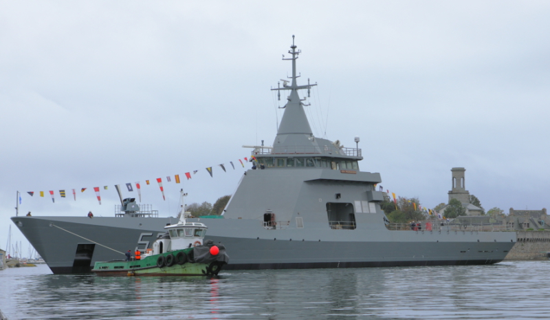 Piedrabuena, the second of four OPVs ordered by Argentina from France’s Naval Group, was launched on Oct. 1 at the Piriou shipyard in Concarneau, Brittany. The first ship, L’Adroit, was refurbished and has now been commissioned into the Argentine Navy. (NG photo)