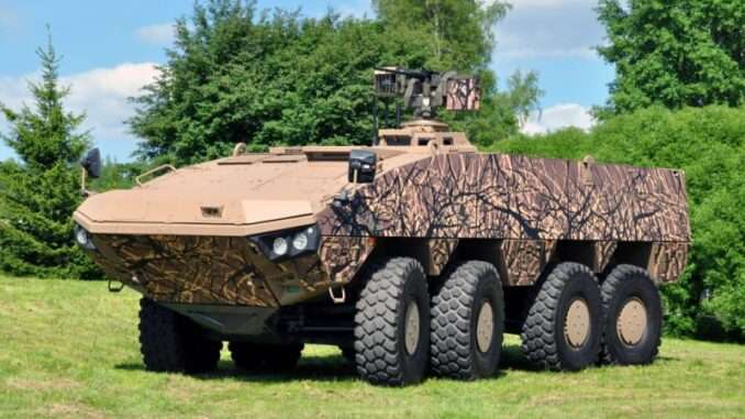 Patria AMVXP 8x8 test vehicles on the way to Japan