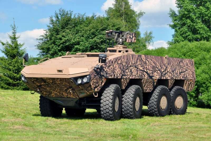 Patria AMVXP 8x8 test vehicles on the way to Japan