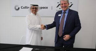 Colin Mahoney, President Customer & Account Management, Collins Aerospace On the left: Dr. Abdulrahman Alkhthlan, CFO of TAQNIA