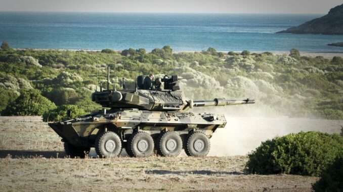 Centauro II armoured vehicle from the Iveco–Oto Melara Consortium (CIO) owned 50% by IDV and 50% by the former OTO Melara, now Leonardo